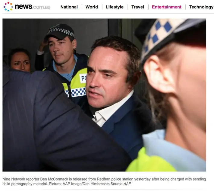 Australia Channel 9’s Ben McCormack under Child Pornography charges