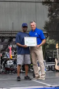 DNREC Volunteer of the Year Richard Morris with Governor Carney