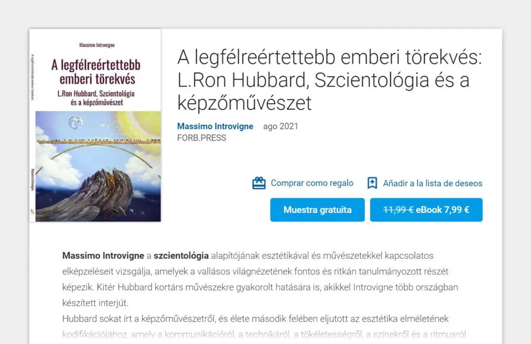 New book about Scientology, L. Ron Hubbard and Fine Arts is published in Hungarian