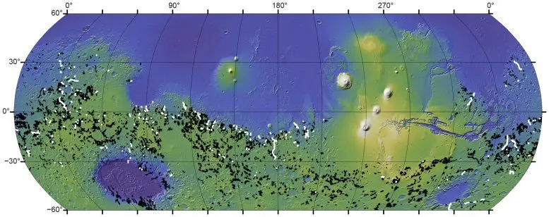 Global Map of Mars River Valleys