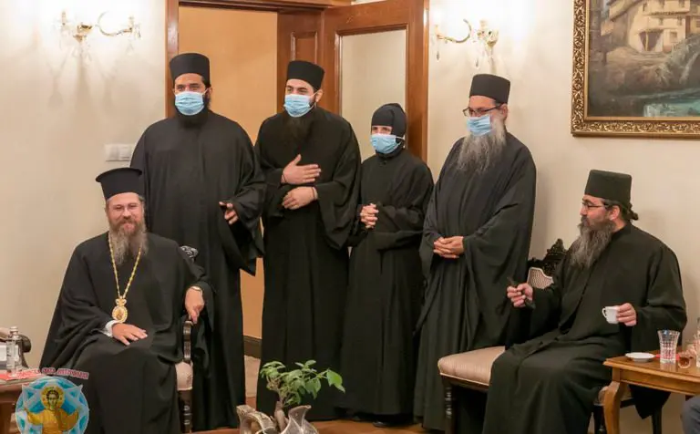 The monks of Mount Athos wear masks, the Bulgarian ones do not