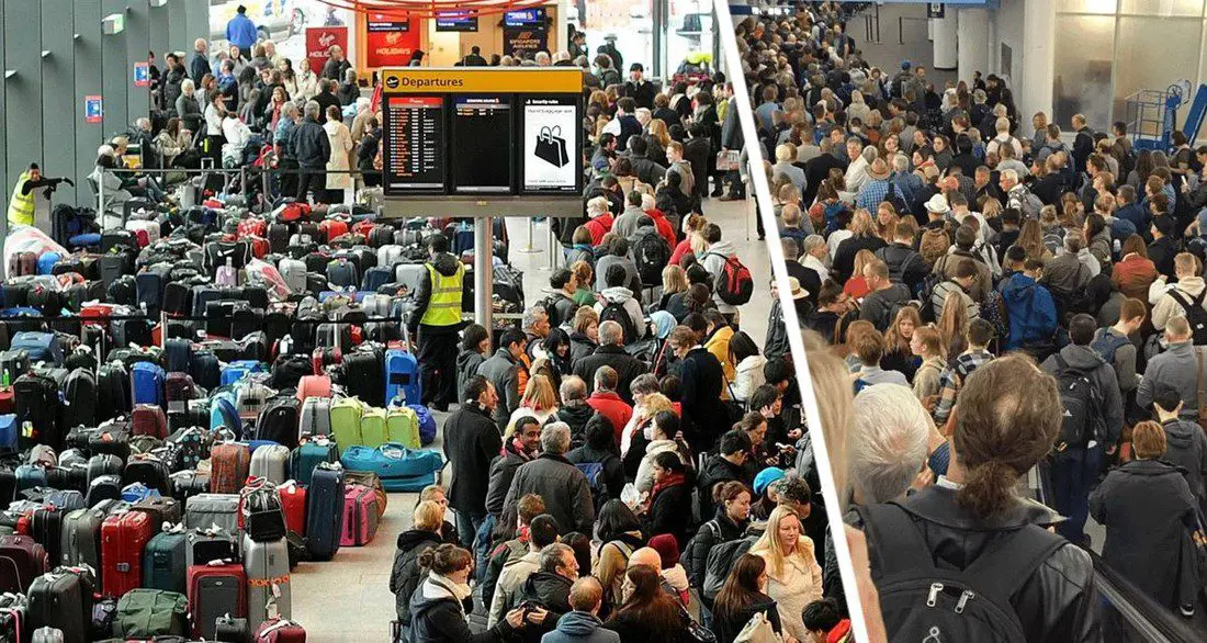 Chaos at the airport in the popular Spanish resort of Gran Canaria