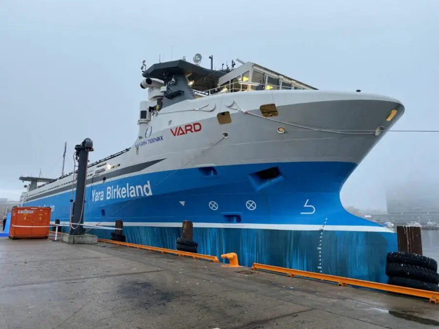 An electric container ship made its maiden voyage