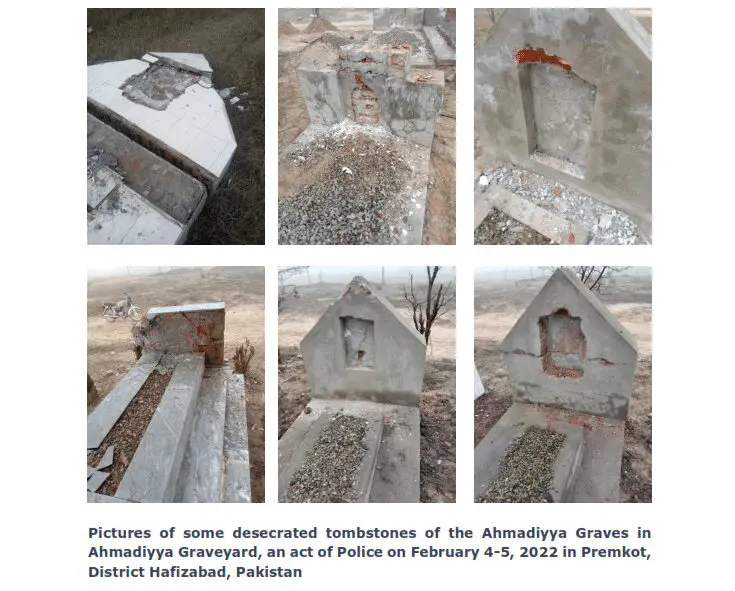 Violent disrespect of Ahmadiyya Muslim graves in District Hafizabad Pakistan