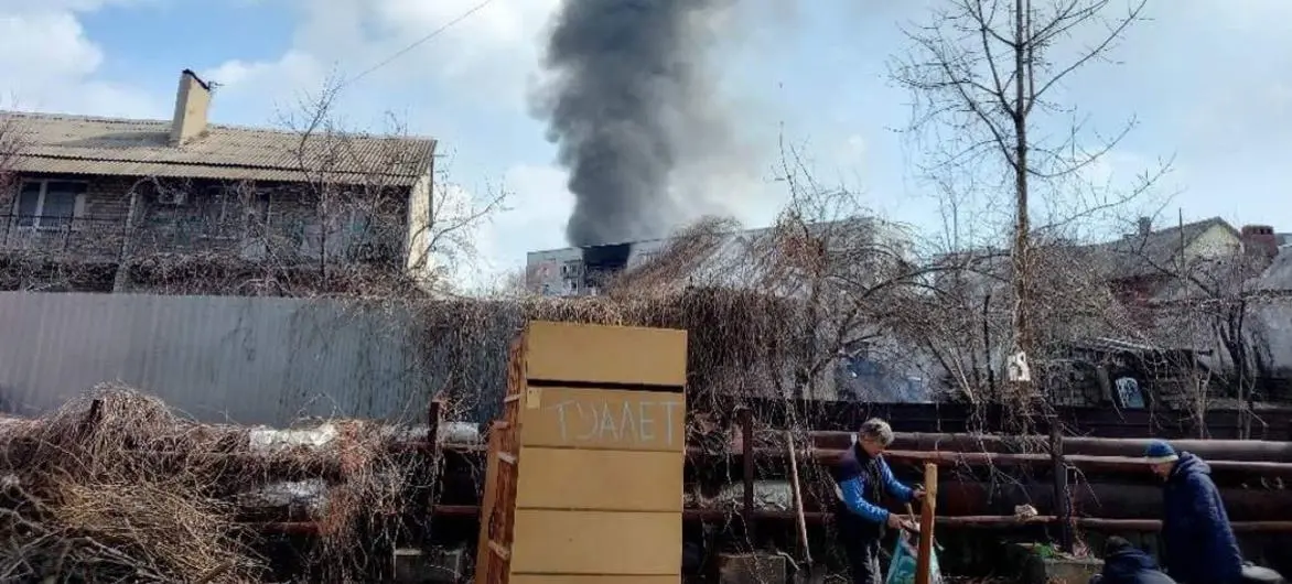 Residents who stayed in Mariupol shared a pit latrine as the city continued to be bombed.