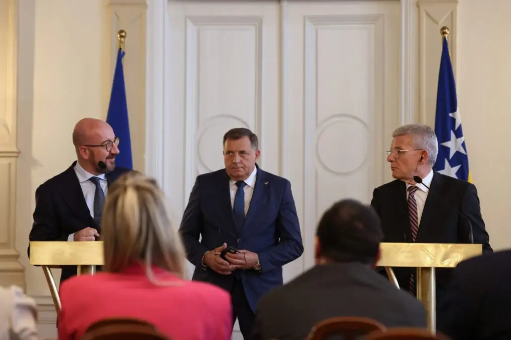 President of the European Council meets the members of the Presidency of Bosnia and Herzegovina and political Leaders