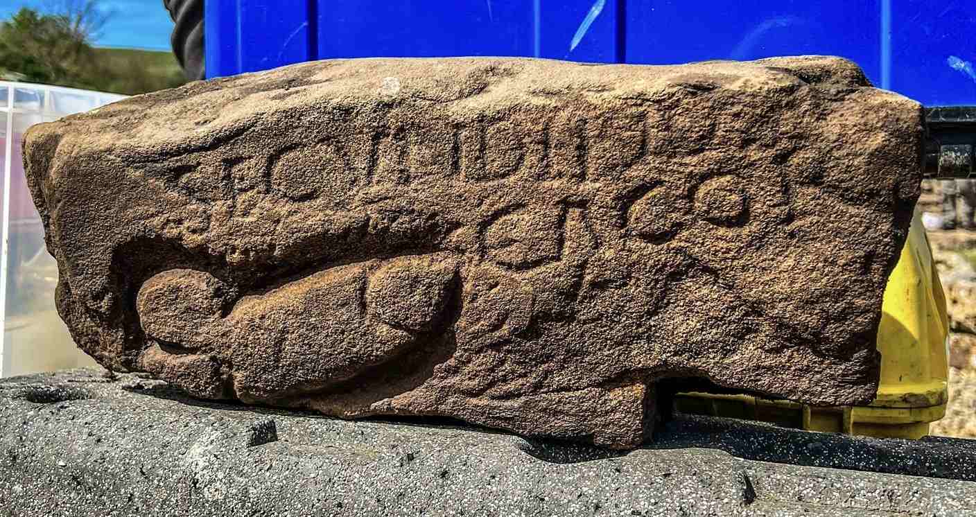 Ancient Roman insult found in Northumberland, carved next to a drawing of a phallus