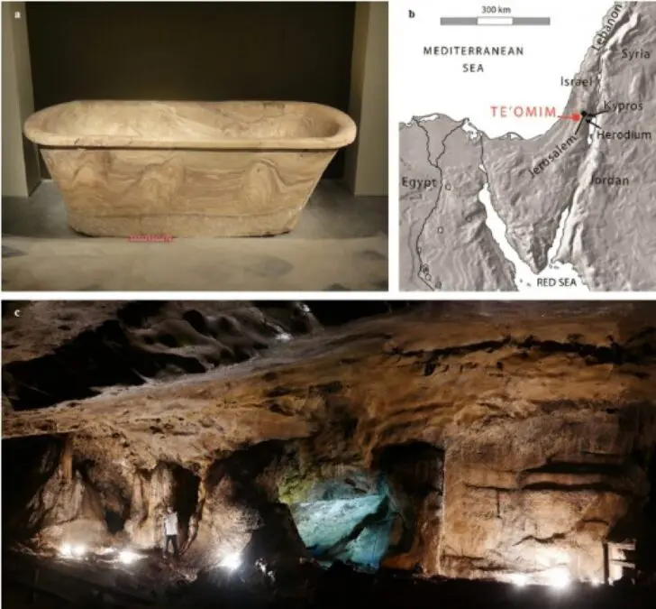 Where was obtained the material for King Herod’s baths?