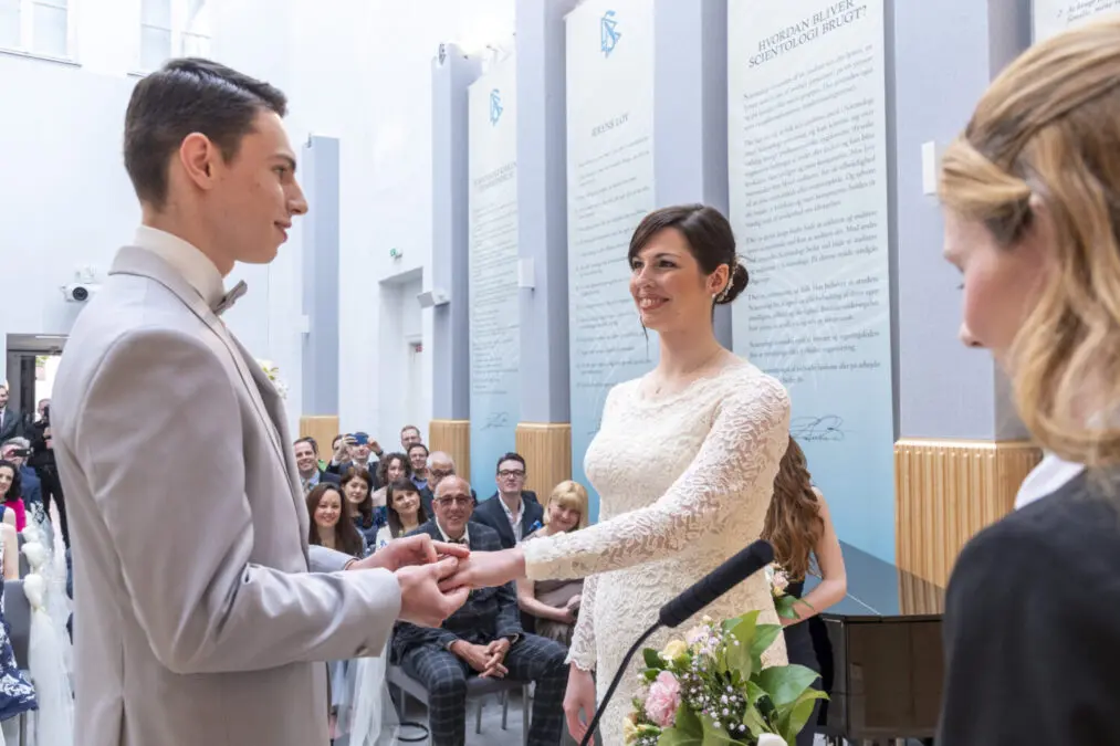 Scientology wedding, “it really unites two universes”
