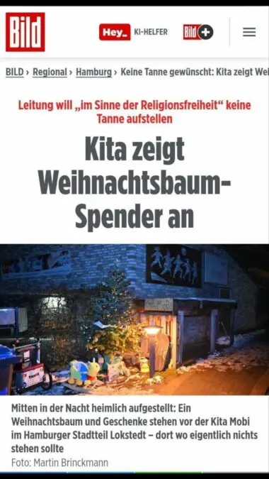 Kindergarten in Germany removes Christmas tree and sparks debate