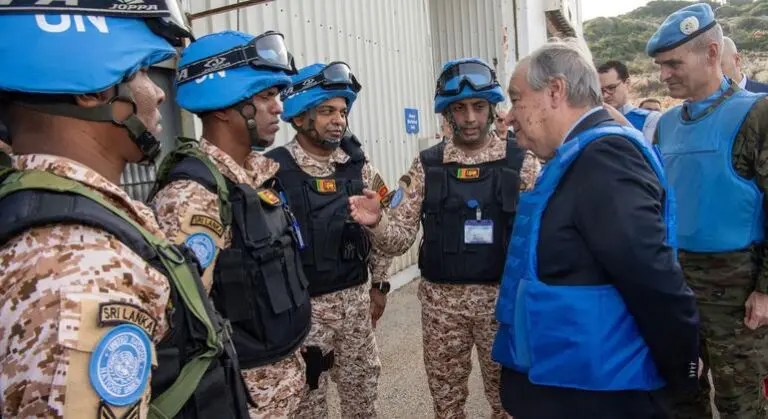 In Lebanon, Guterres highlights challenges and support for peacekeepers