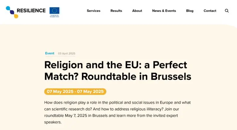 RESILIENCE Event: Religion and the EU: a Perfect Match?