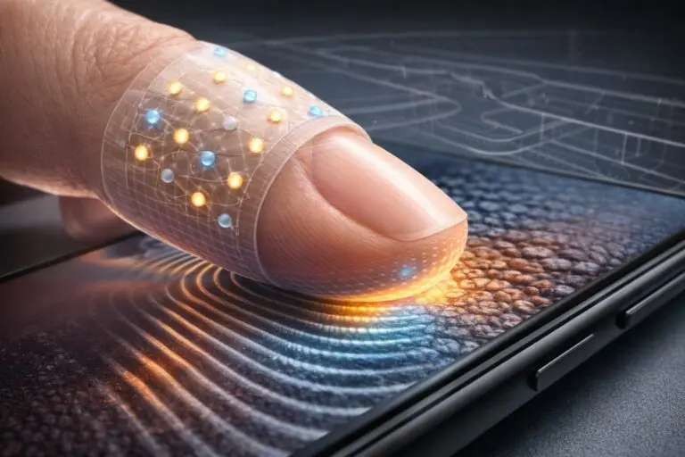 Bandage-like device brings texture to touchscreens