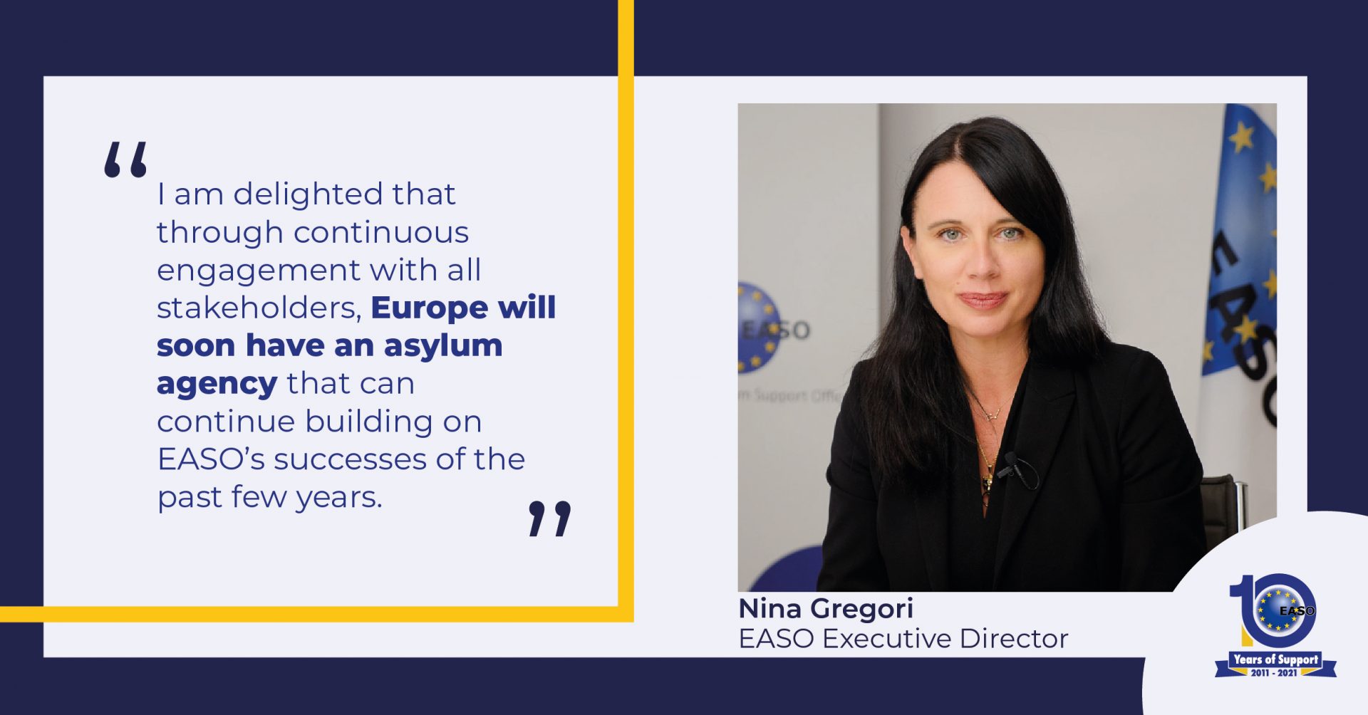 euaa nina gregori png ترحب EASO باتفاق إنشاء وكالة الاتحاد الأوروبي للجوء