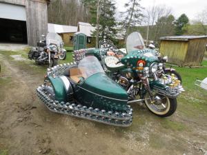 1976 Harley-Davidson FLH motorcycle with a sidecar that Mr. Bearor dubbed “The Joker”. Many hours went into this custom, one-of-a-kind motorcycle.