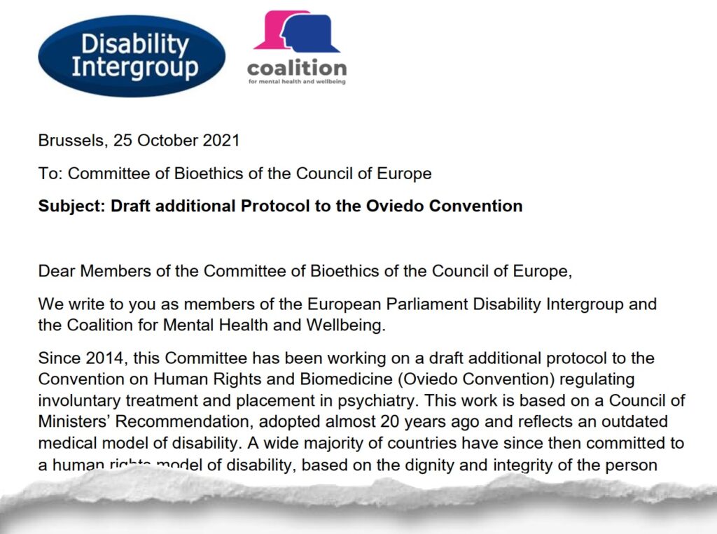 EP Disability Intergroup letter cut Council of Europe again being urged to promote human rights