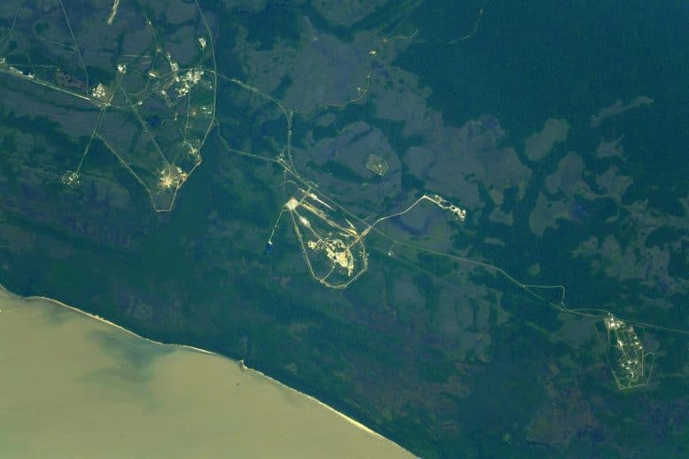 Europe’s Spaceport Seen From Space
