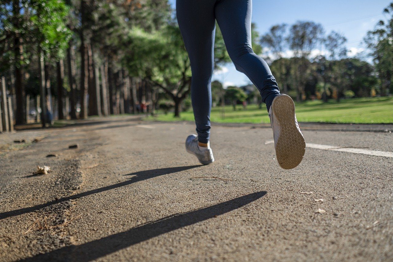 running legs at park