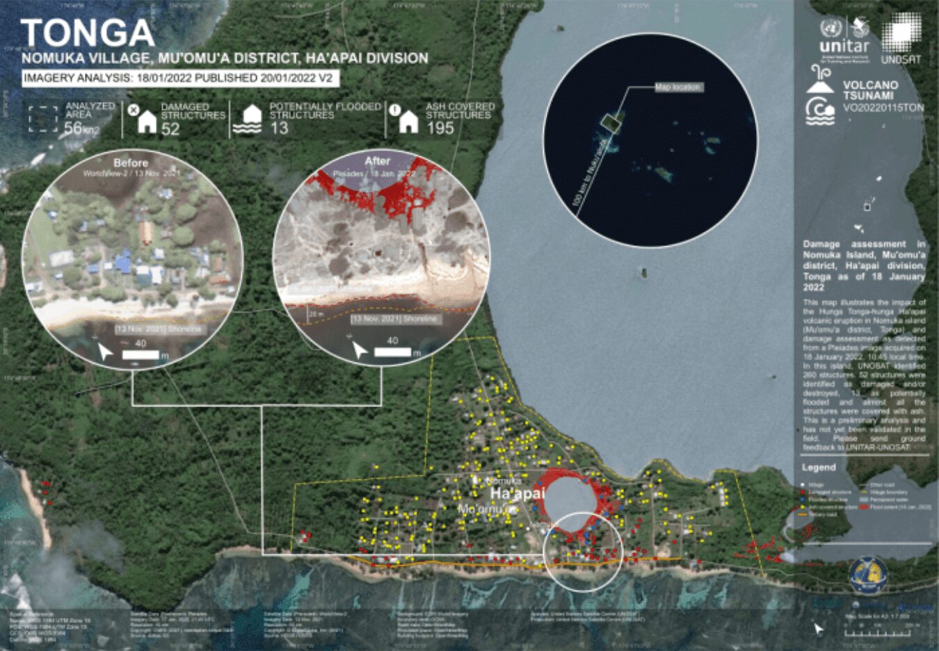 Tonga damage assessment map