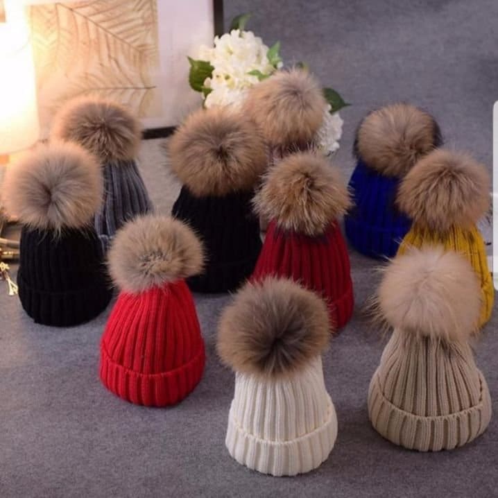 pompoms on winter hats