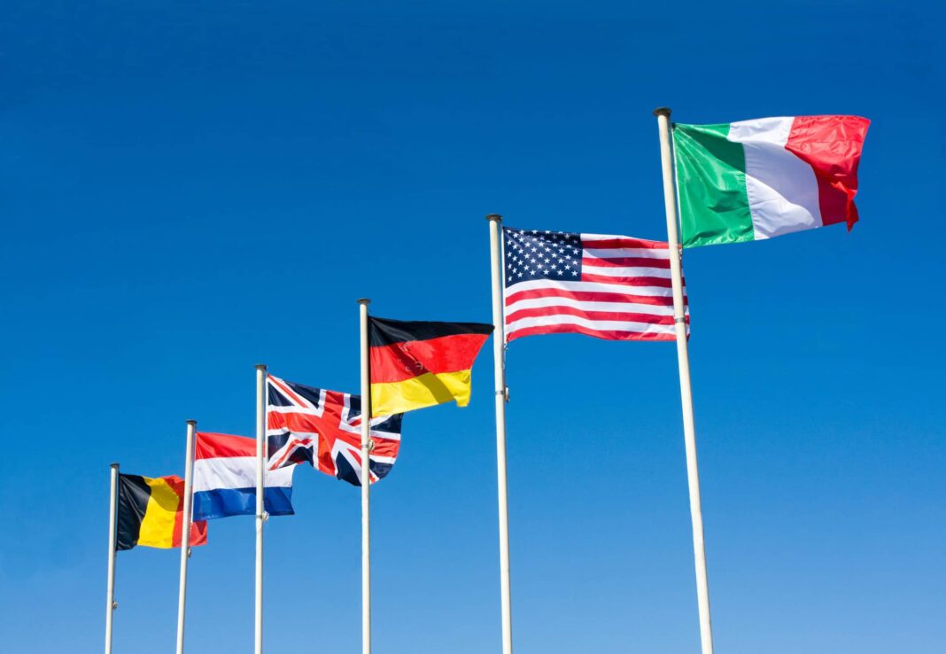 Picture of flags from G7