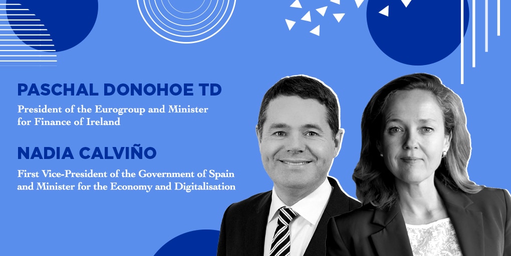 Rozhovor s Nadiou Calviño a Paschalem Donohoem na téma „Příležitosti pro eurozónu v kontextu oživení“