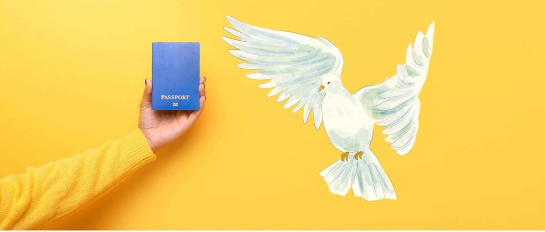 Peace and citiznship - passport dove