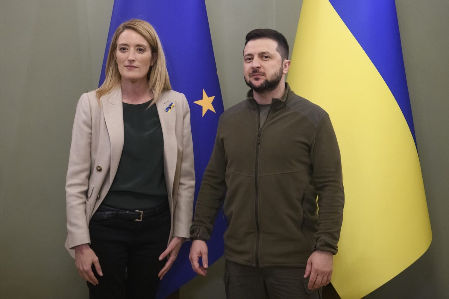 Roberta METSOLA, EP President and Volodymyr ZELENSKY