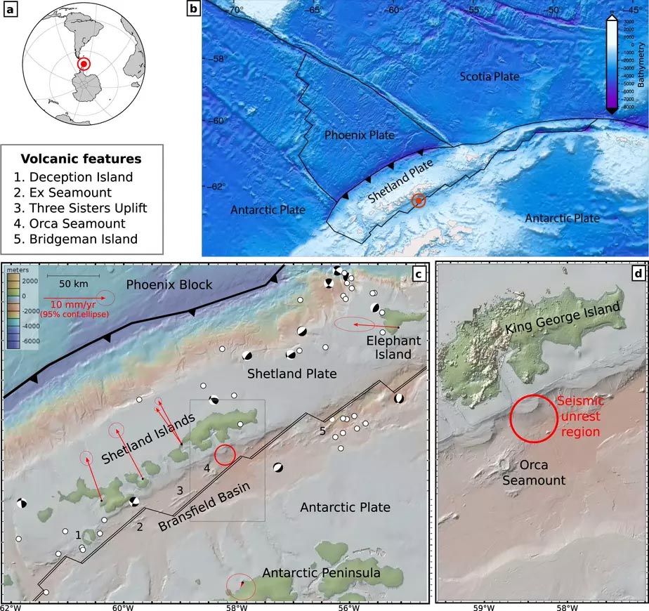 Seismically Active Zone off Antactica Antarctic Orca Submarine Volcano Blasted by Swarm of 85,000 Earthquakes