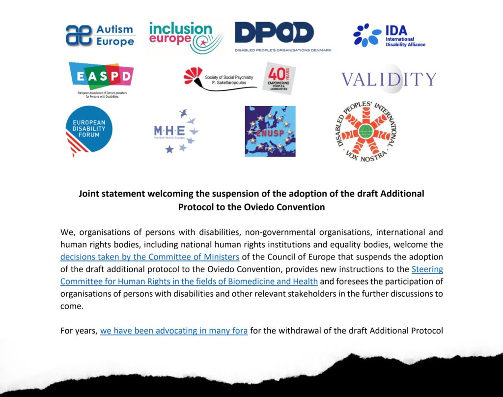 Joint statement v2 Council of Europe considering international human rights in mental health