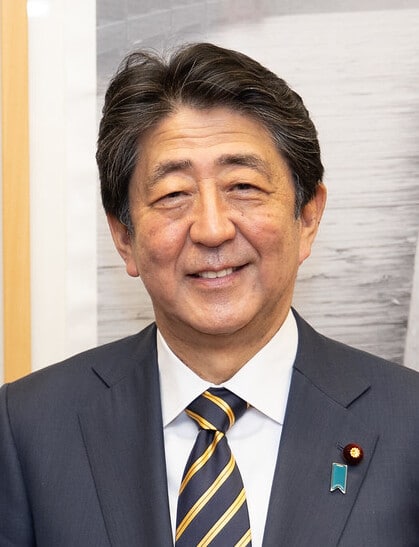 Shinzo Abe uitbeeld