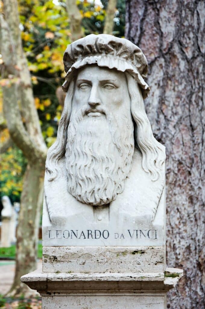 Buste de tête de Léonard de Vinci