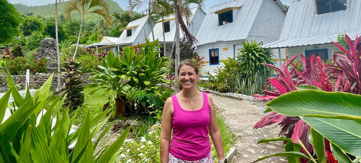 Juanita Angel, hotel owner in Providencia, is working to restore her family property to its former glory.