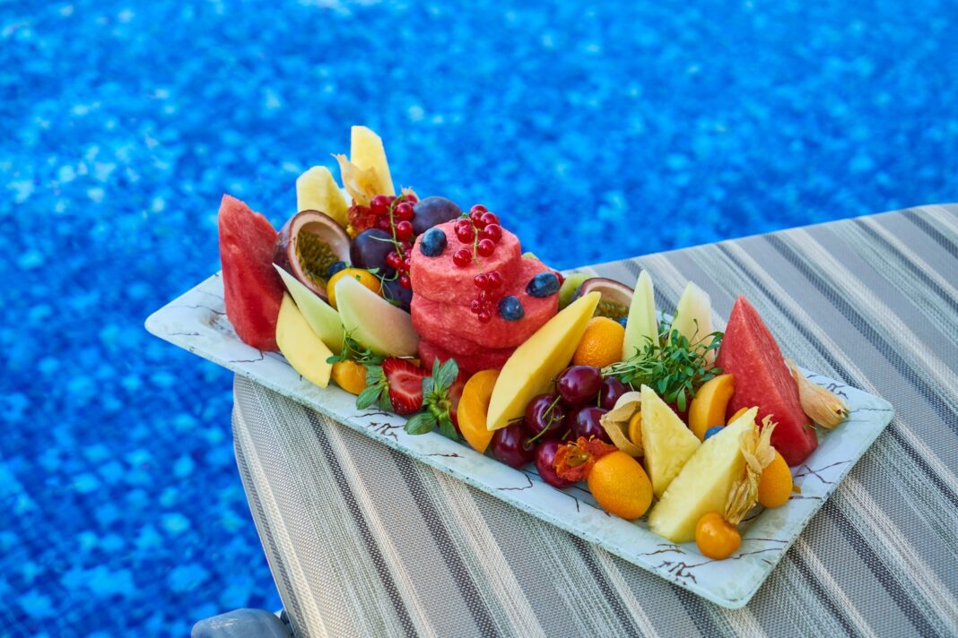 Sliced Tropical Fruits on a Platter