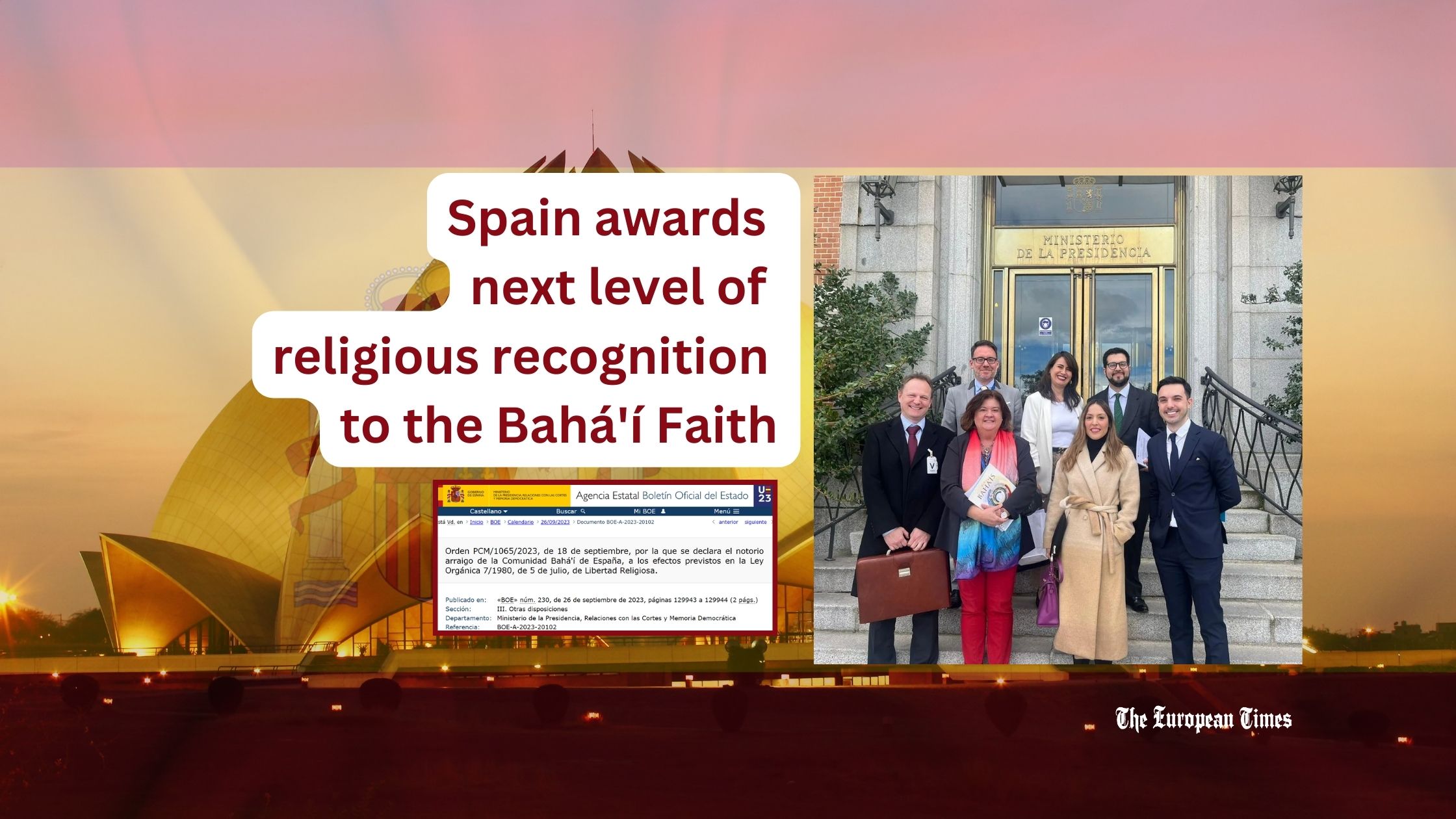 Spain awards next level of religious recognition to the Bahá'í Faith