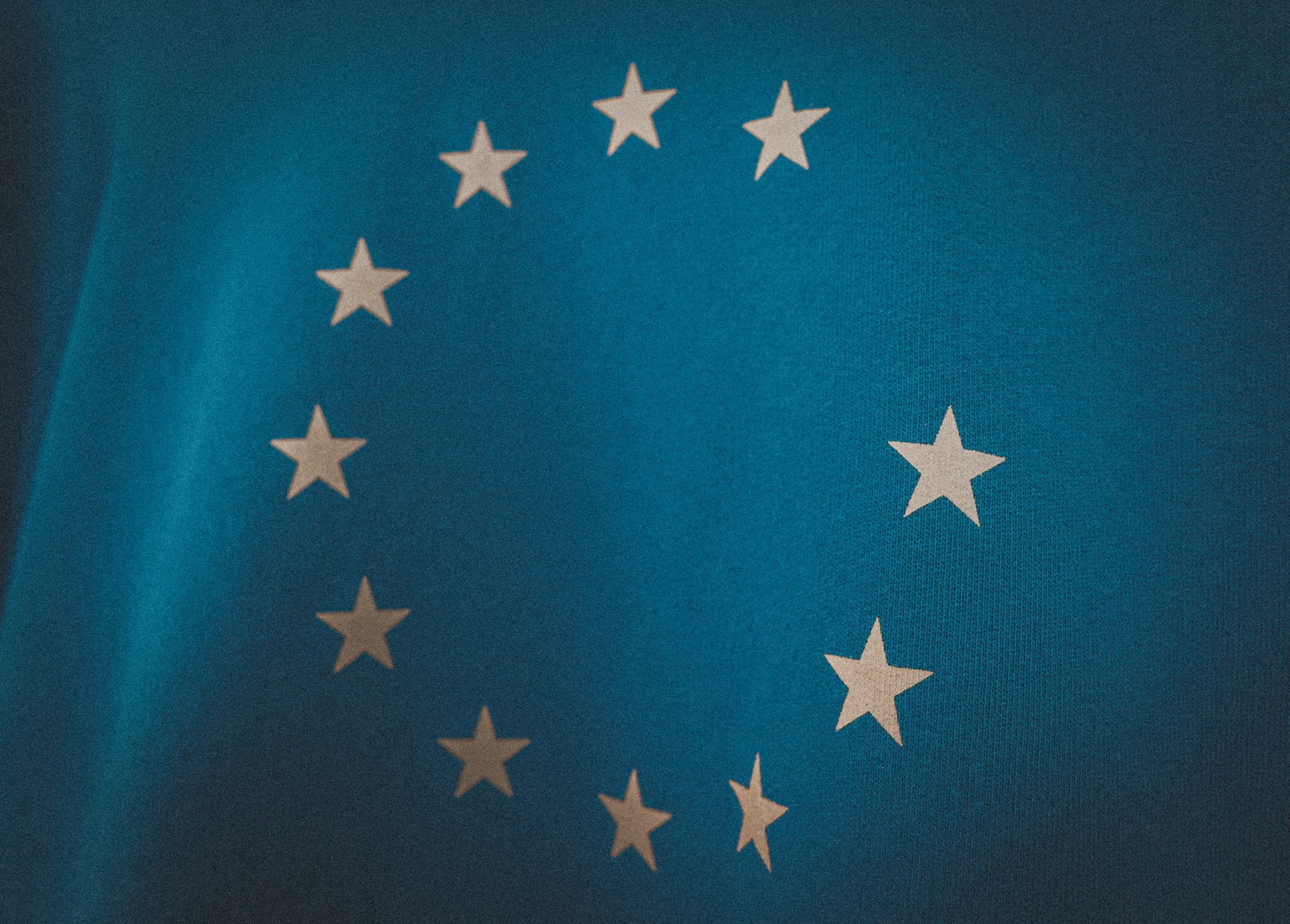 eu news - blue and white star print textile