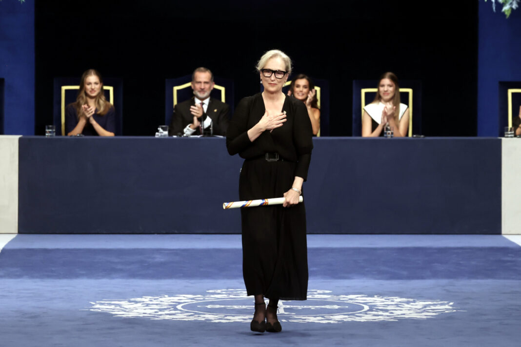 Premio Princesa de Asturias de las Artes 2023, Meryl Streep, tras la entrega del galardón Teatro Campoamor. Oviedo (Asturias), 20.10.2023