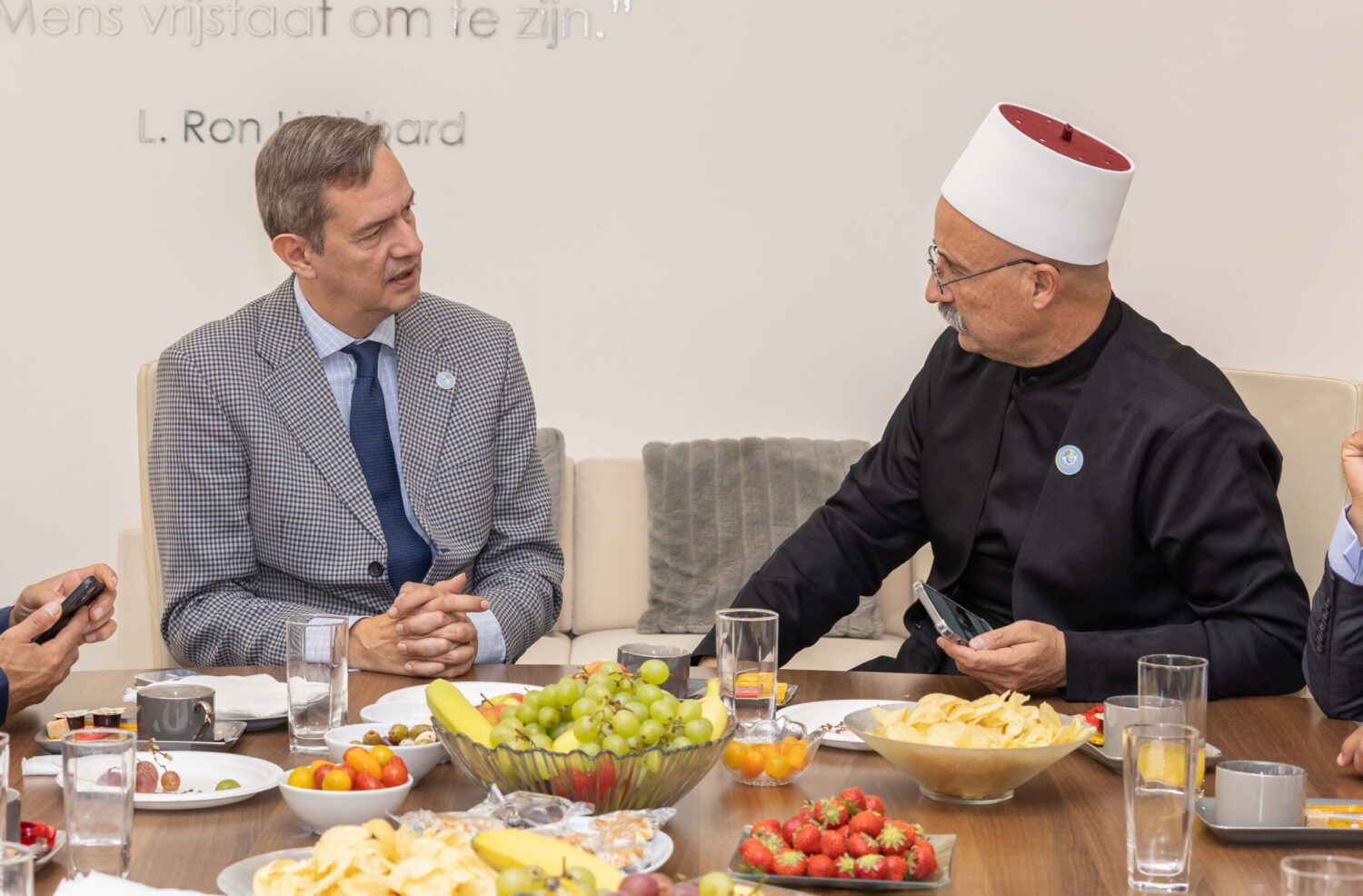 Eric Roux with a Druze leader, Brussels