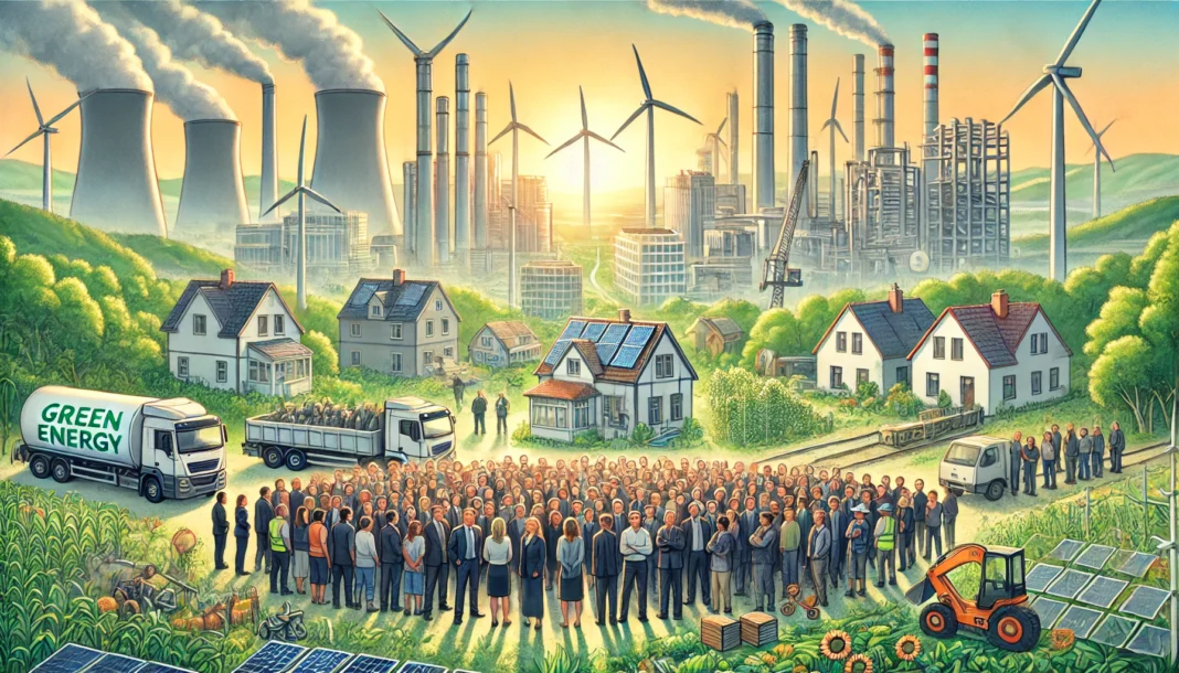 Dall·e 2024 12 17 15.49.23 An Illustration For A News Article About Advancing The Green Energy Transition In Central And Eastern Europe (cee) While Fostering Unity And Addressin