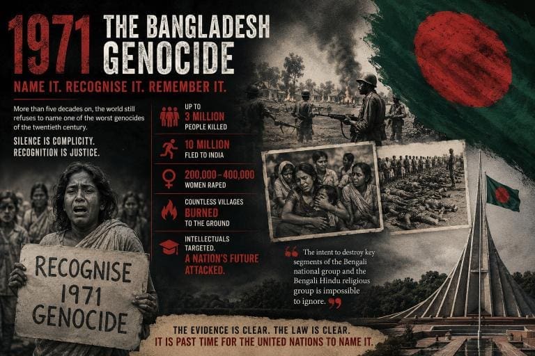 Bangladesh genocide of 1971 meets the legal definition, and it is past time for the UN to name it